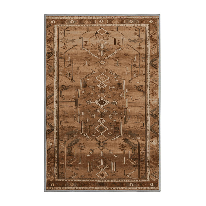 Tapis brun lavable à la machine, Tapis de couloir 2 pi x 4 pi