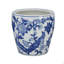 Ensemble de 4 pots à fleurs Kerry, poterie florale bleue, céramique blanche