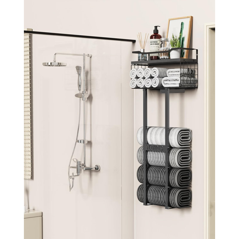 Wall mounted towel rack