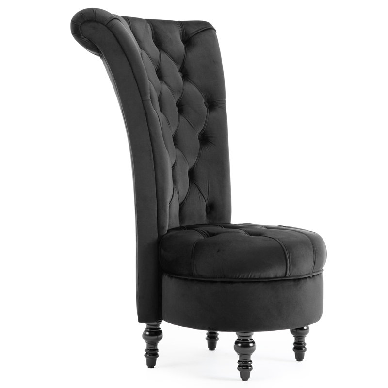 Fauteuil de chambre 29,5 po Jabari, Velours noir
