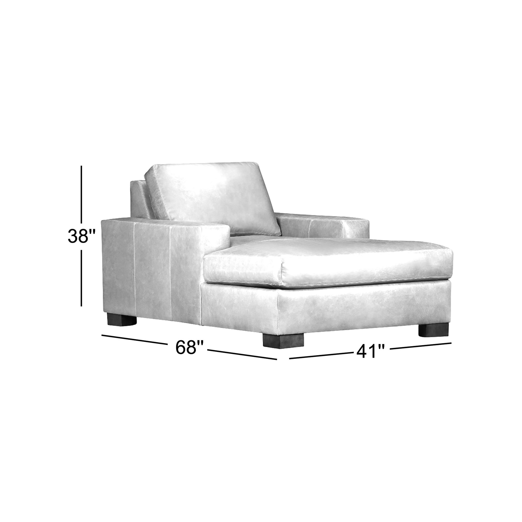 Jonie Genuine Leather Chaise Lounge, Steamboat Caramel Genuine Leather