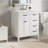 30" White Bathroom Vanity With Ceramic Sink, Freestanding Vanity With Black Metal Handles, Wood Legs, Soft-Close Doors & Drawers, Ample Storage