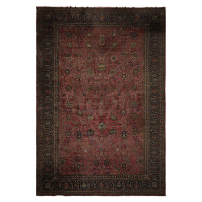 12x17'8'' Hand Knotted Wool Rose Antique Traditional Botanical 300 KPSI Rug