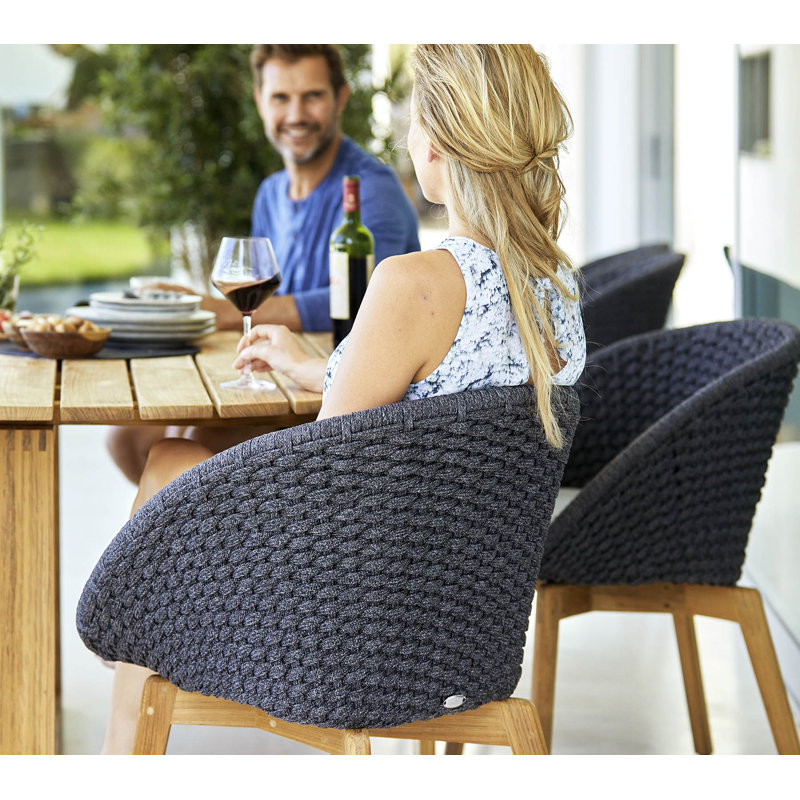 Endless Outdoor Round Teak Dining Table, 29.6" W x 29.6" L x 29.2" H