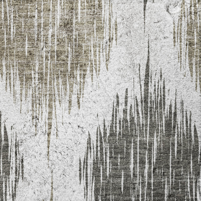 Tapis Ikat ADS848 de qualité supérieure lavable à la machine, Taupe, 8 pi x 10 pi