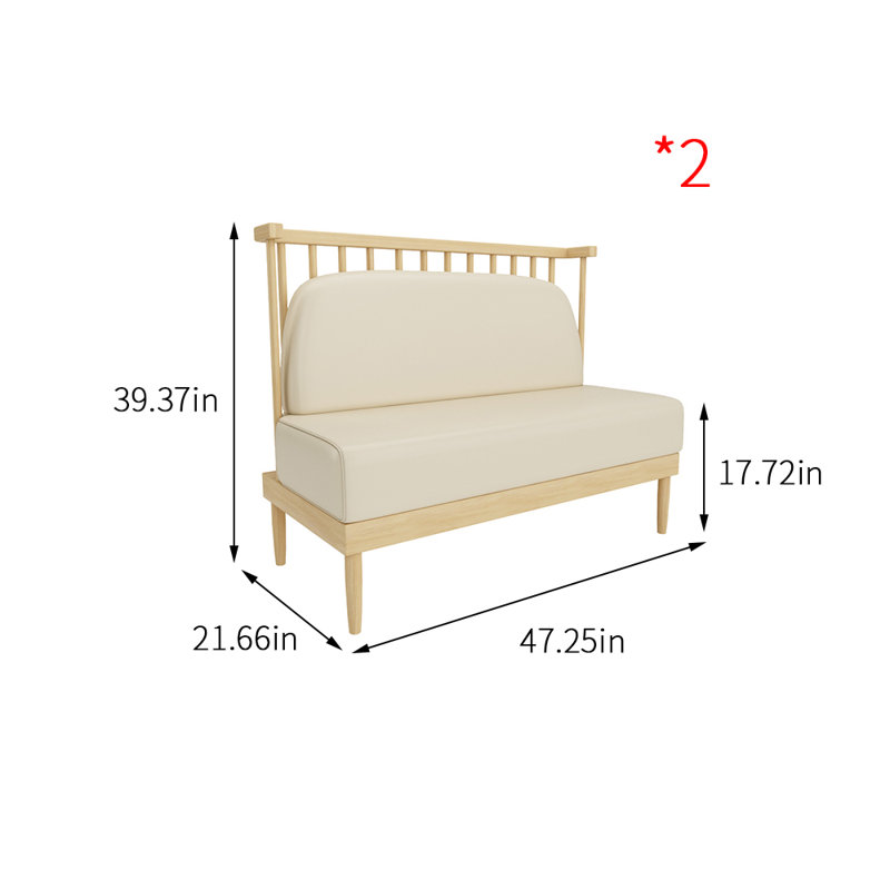 Banc rembourré en similicuir de style japonais