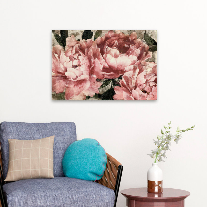 Plantes, fleurs, Adore I, art mural, H 16 po x l 24 po