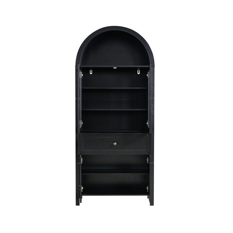 Dome Cabinet,Walnut,made of high-quality materials and antique craftsmanship, with large storage space, Black