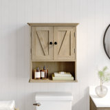 Dune Farmhouse Wall Mount Medicine Cabinet with Adjustable Shelf and Dual Doors