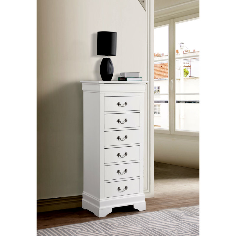 Commode 6 tiroirs Elegant Traditional, Blanc