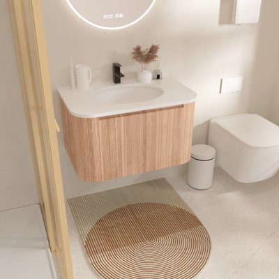 Meuble-lavabo mural moderne incurvé Modern