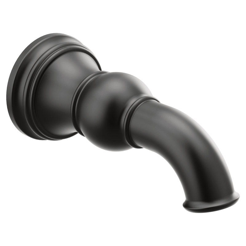 Weymouth  Handle Wall Mounted Tub Spout Trim, Matte Black