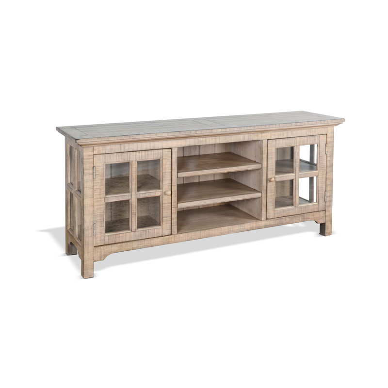 Crédence de rangement en bois massif Brijette, Naturel