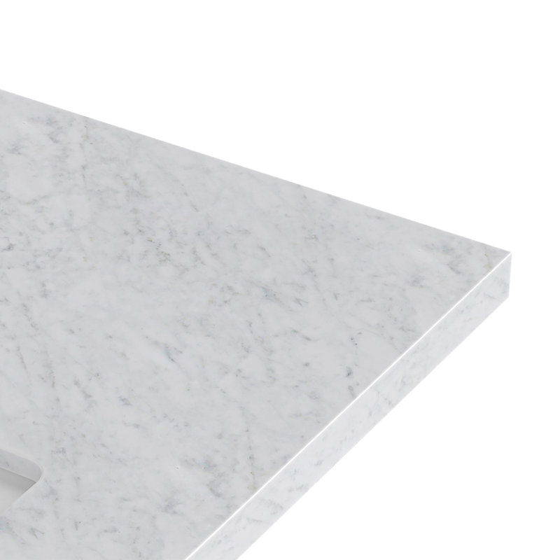 ARIEL Kelly 55 Single Sink Bathroom Vanity with Italian Carrara Marble Top, Oak, 55"