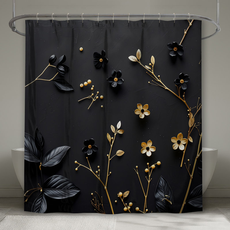 Rideau de douche Floral Arrangement - Floral Modern Decor, 70in W x 93in H