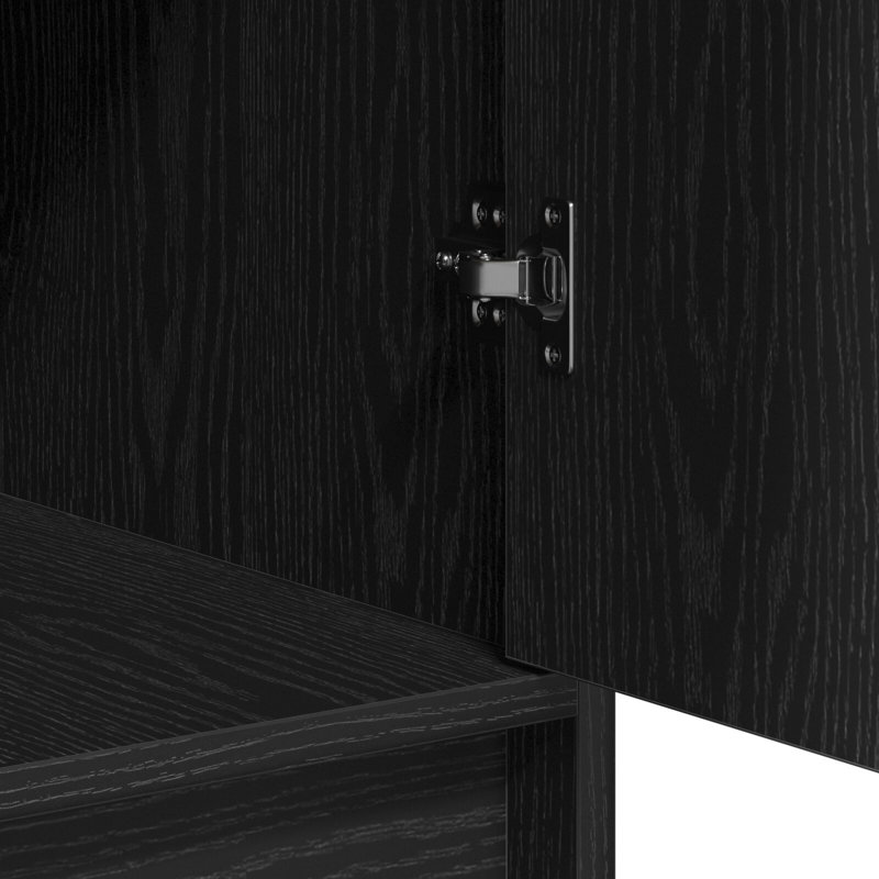 Dressing Table with Mirror, Black Oak