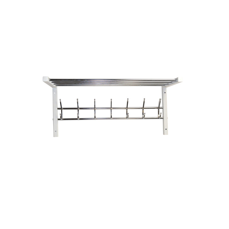 Tannenbaum Metal Wall 7 - Hook Wall Mounted Coat Rack, White