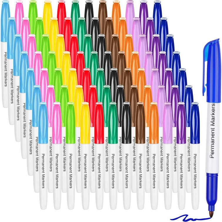 Fuutreo Permanent Markers Colored Markers 12 Colors Fine Point Marker Pens  Quick Drying Markers Art Supplies Markers Works On Plastic, Wood, Metal,  Glass For Doodling, Coloring, Marking