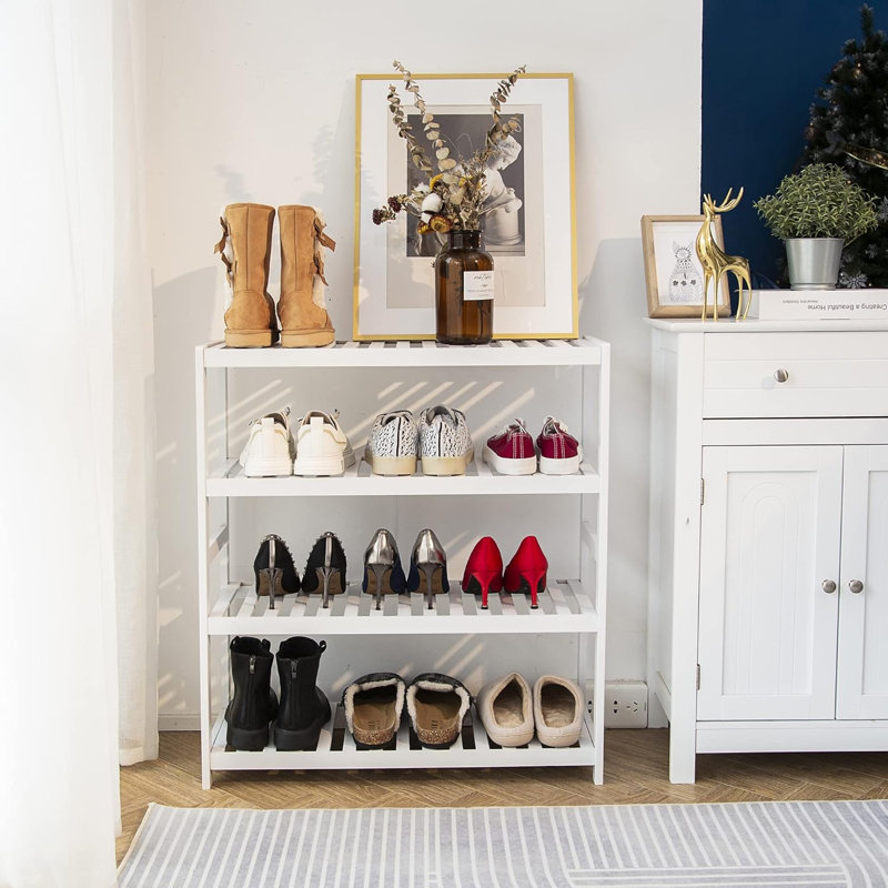 12 Pair Shoe Rack, White