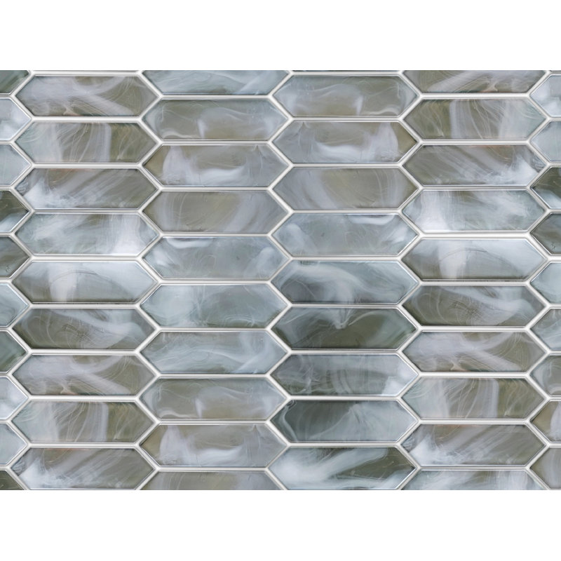 Splash™ Tan 10" x 14" Glass Honeycomb Mosaic Tile, Moss