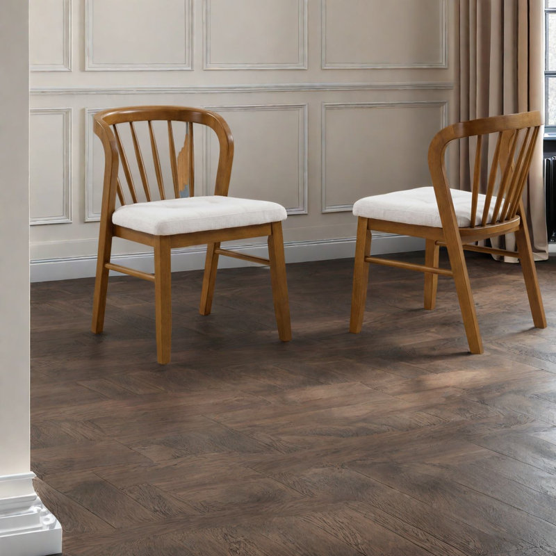 Chaises de salle à manger modernes, ensemble rembourré en bois d'hévéa pour la cuisine
