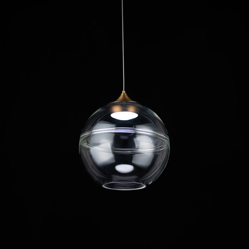Luminaire suspendu sphère à DEL à intensité variable Bistro avec abat-jour unique fabriqué à la main, 3000K
