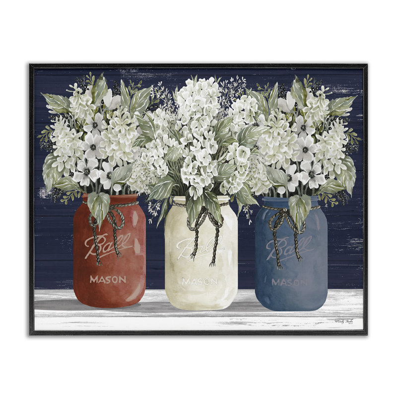 «Americana Floral Bouquets Rustic Flowers Country Pride XXL», estampe numérique encadrée par Cindy Jacobs, L 30 po x H 24 po