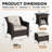 3-Piece Patio Wicker Conversation Set with Storage Ottomans, Outdoor Furniture with Thick Cushions & Side Table, Weather Resistant for Backyard, Porch & Poolside-193657420