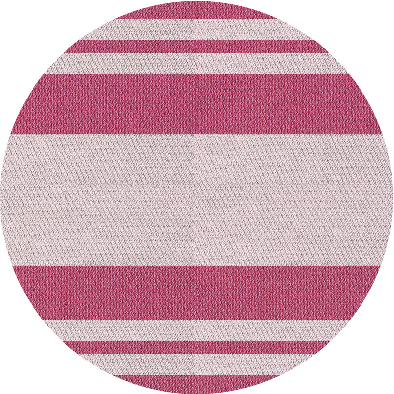 Tapis rose à rayures Antria, Rond 6 pi