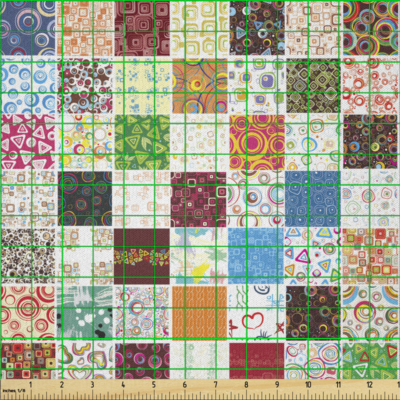 Dagnah Big Patchwork of Different Traditional Classical Old Fashioned Fabric