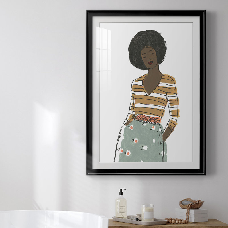 Fashion Vignette II par - impression sur, Cadre noir, H 36,5 po x l 26,5 po x P 1 po