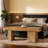 Solid Wood Bench, 47" Farmhouse Entryway Bench with Artistic Legs