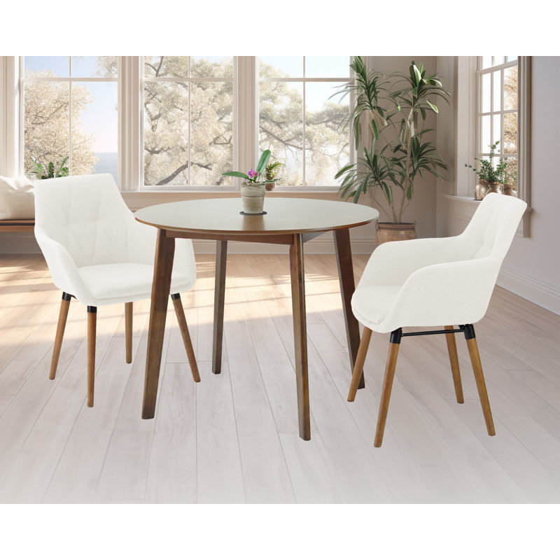 Ensemble repas rond 35,5 po Carper Carstens, Crème, crème