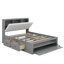 Grand lit plateforme en bois avec tête de lit, 4 tiroirs et range-chaussures, construction en pin massif, assemblage facile-2112048687
