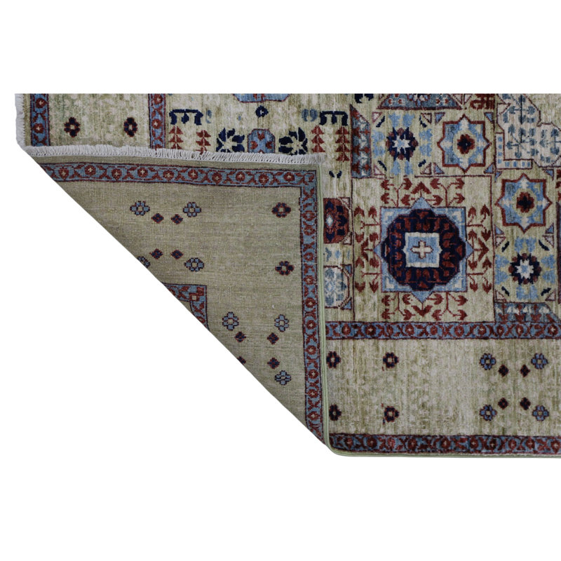 Hand Knotted Wool Area Rug in Beige