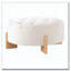 Repose-pieds rond capitonné 32 po avec pieds en bois massif, table basse moderne avec boutons touffetés-313670030