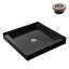 Base de douche 36 po x 36 po en acrylique noir brillant avec bonde centrale, bonde incluse-114639149
