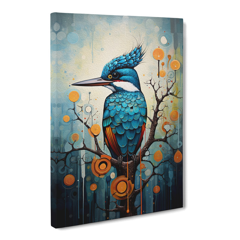 Kingfisher Dadaism - Wrapped Canvas, 60cm H x 40cm W x 3cm D