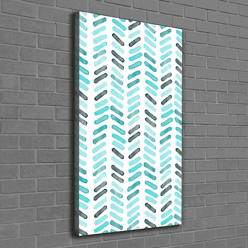 Blue Herringbone - Wrapped Canvas Print
