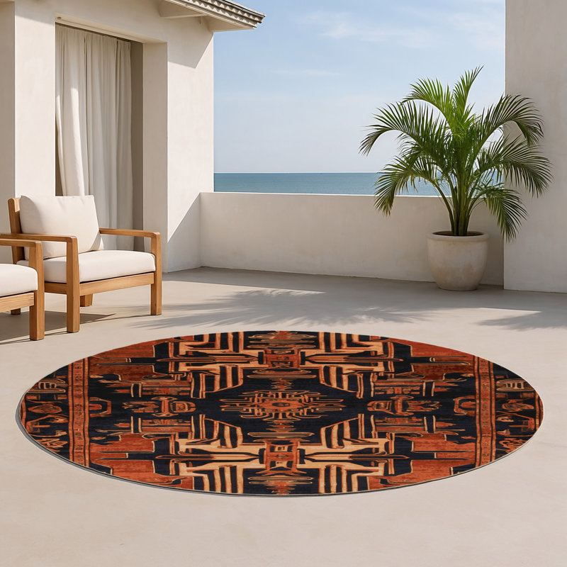 Tapis intérieur et extérieur ArtDeco, Rond 5 pi