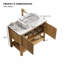 36 lavabos de meuble-lavabo autoportant en bambou grain de bois
