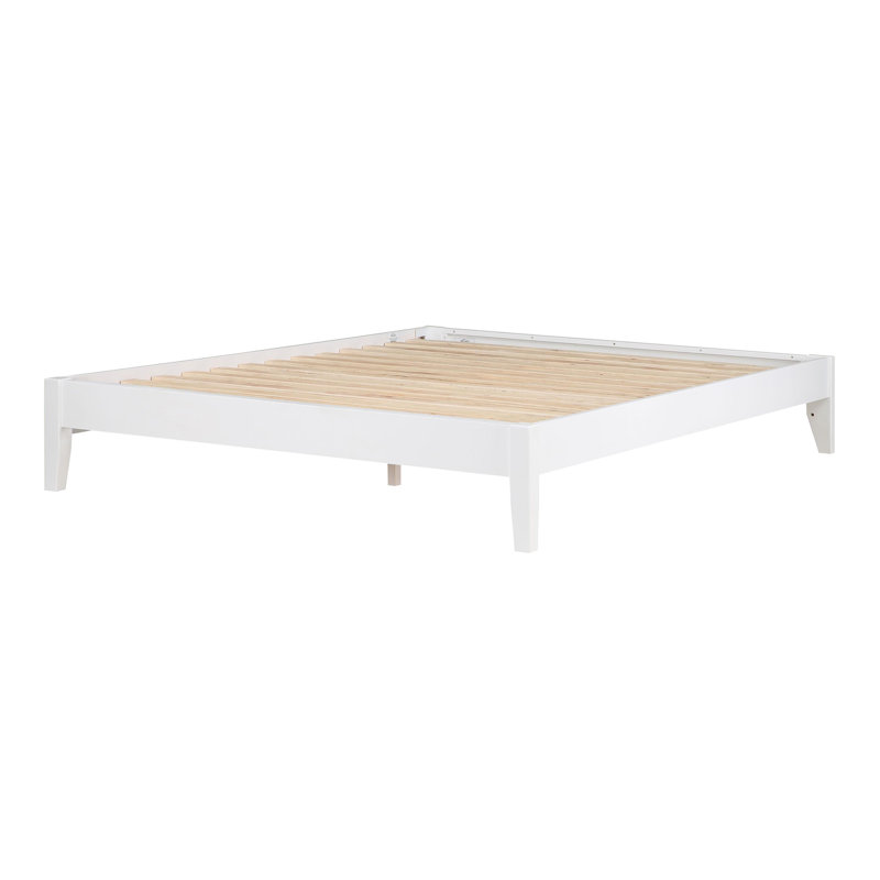 Moscaritolo Wood Platform Bed, White, King