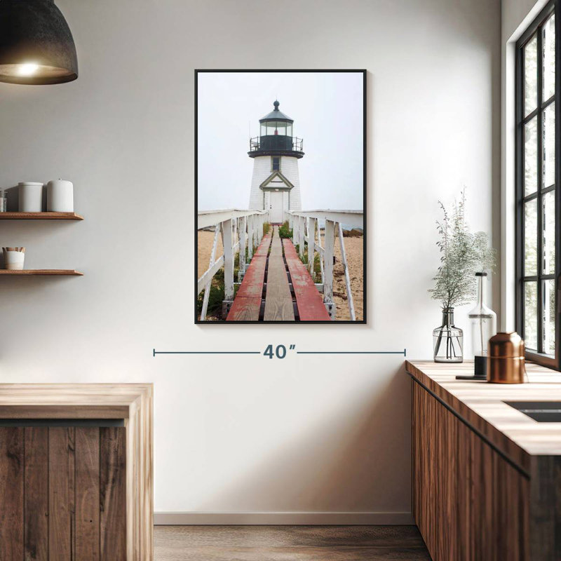 Phare de Brant Point, Cadre flottant noir, 27 po x 40 po