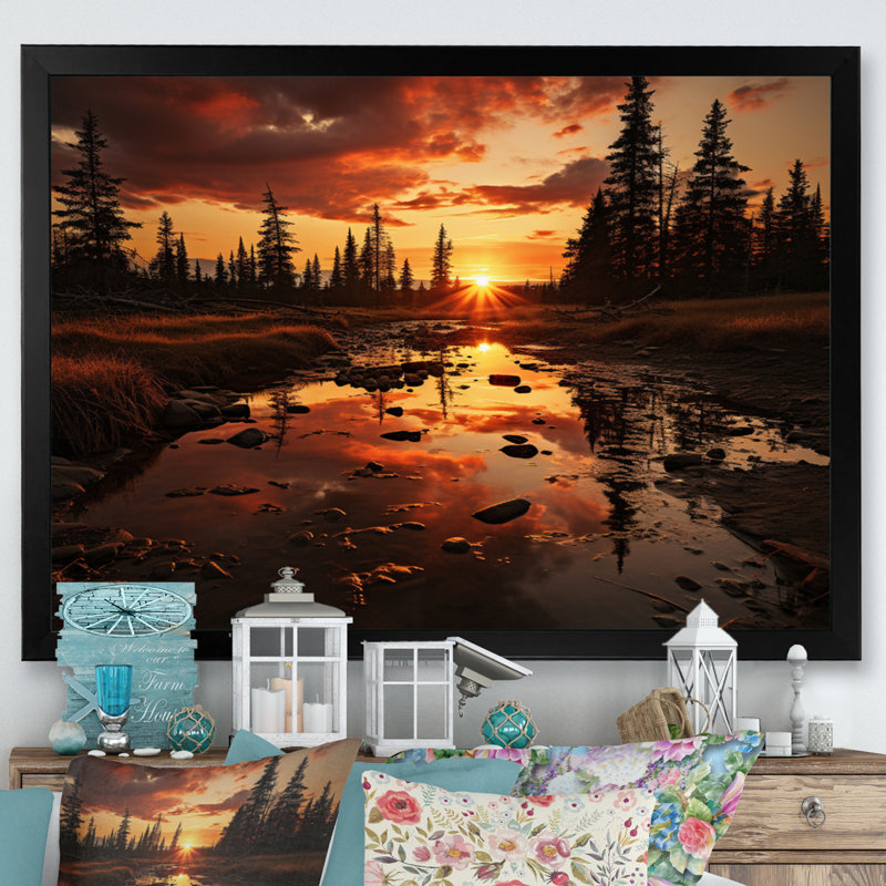 Blairsden Canada Sunset Bliss - imprimé, Cadre photo noir, H 24 po x l 32 po x P 1 po