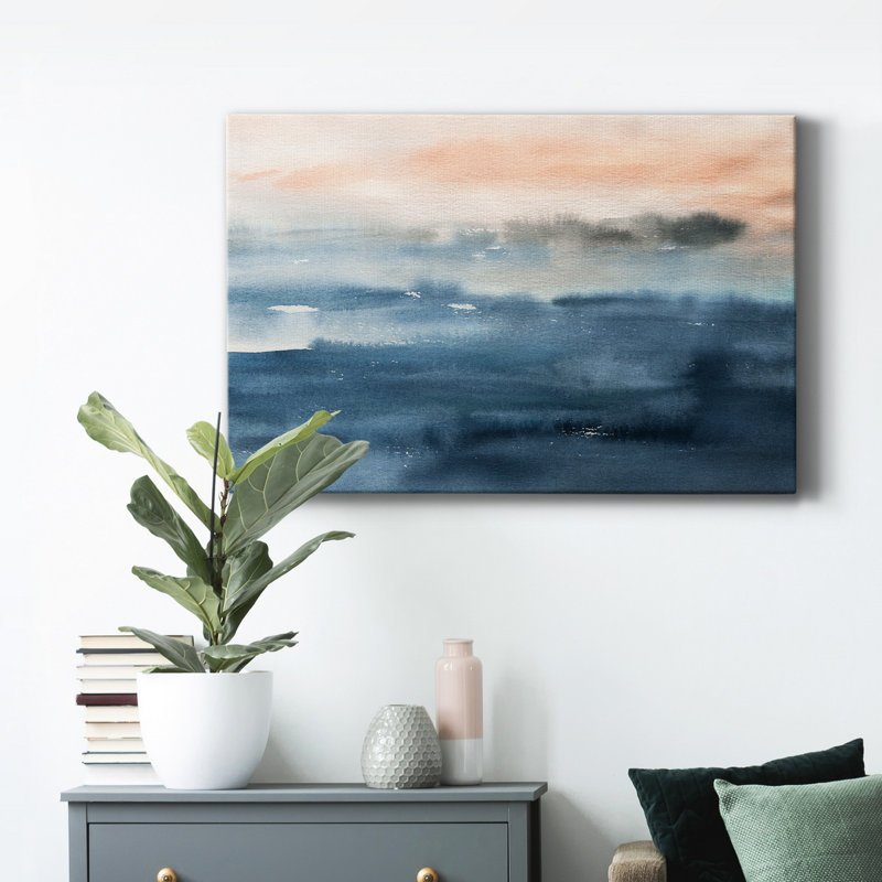 Lake Sunrise - peinture sur toile tendue, H 36 po x l 24 po x P 1 po