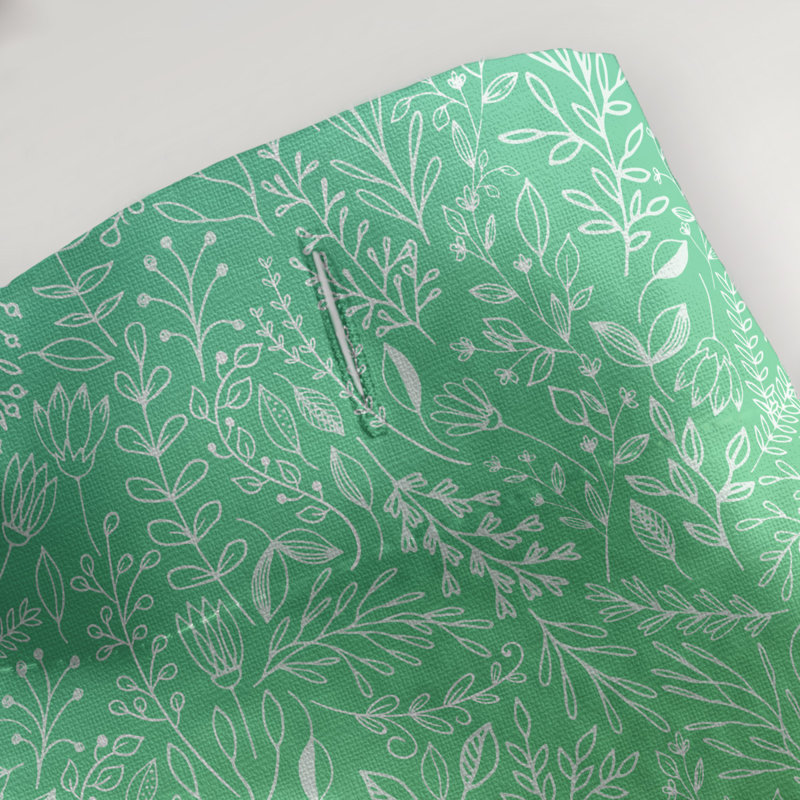 Rideau de douche simple à motif floral ditsy classique, Bleu / Vert / Jaune