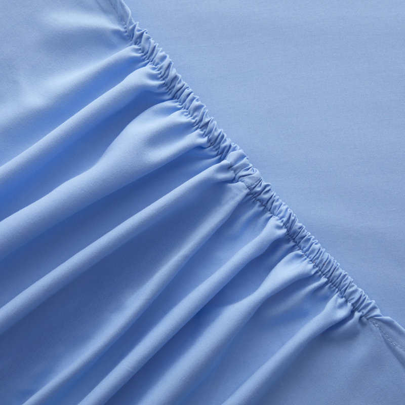 Angelka Microfiber Brushed Deep Fitted Bed Sheet, Kingsize (5'), Sky Blue