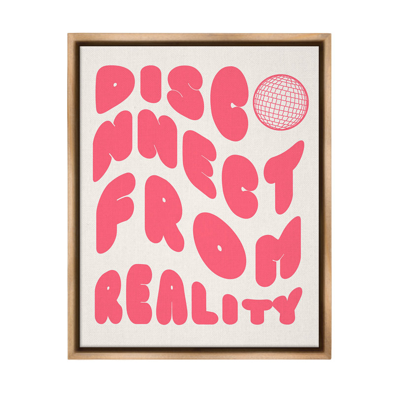 "Disconnect From Reality" par Lil 'Rue sur toile, Cadre flottant orme Montalcino, H 21 po x l 17 po