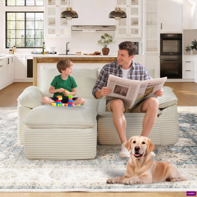 Kujtesa 80.32" Full-Compression Modular Corduroy Sofa: Multi-Scenario Comfort with Flexible Design, Tailored for Your Home