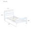 Lit simple avec tête et pied de lit, lit en bois d'hévéa, blanc